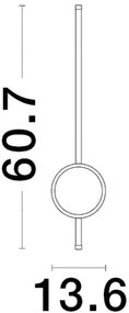 Dizajnové nástenné svietidlo Clock 60