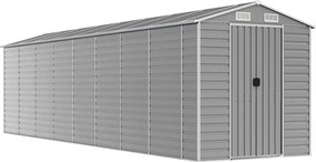 vidaXL Záhradná kôlňa, svetlosivá, 191x810x198 cm, galvanizovaná oceľ