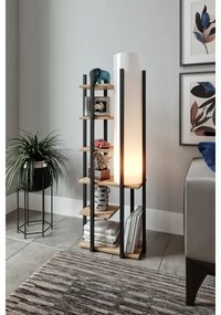 Stojacia lampa s poličkami MODA DOR 1xE27/40W/230V čierna/hnedá