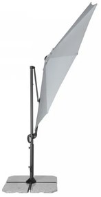 Derby RAVENNA SMART 3 m – záhradný výkyvný slnečník s bočnou tyčou svetlo šedá (kód farby 827), 100 % polyester
