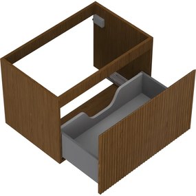 Mexen Rivel, kúpeľňová skrinka 70 cm, 1 zásuvka, drážkovaná, orech, 91A20-07047-1-BF86