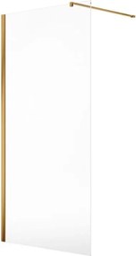 Erga Paris, sprchová zástena Walk-In 30x200 cm, 8mm číre sklo, zlatý lesklý profil, ERG-V02-PARIS-030x200-CL-GD