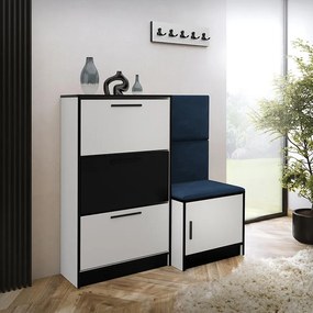 Skrinka na topánky Kpl Foli Biela + Modrá (KRONOS 09)