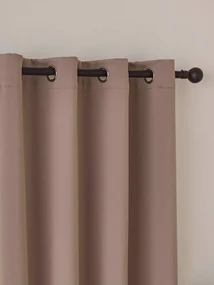 Blackout závesy Elias cappuccino - 140 × 250 cm (2 ks) - krúžky