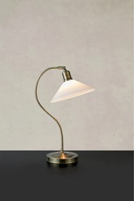Stolová lampa so skleneným tienidlom v bielo-mosadzovej farbe (výška 49 cm) Vela – Markslöjd