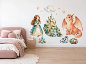 Princezna a draci u zámku arch 46 x 34 cm