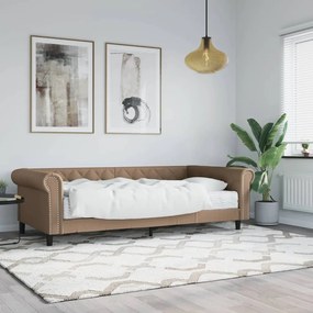 Denná posteľ s matracom kapučínová 90x200 cm umelá koža 3197722