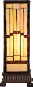 Béžovo-hnedá stolná tiffany lampa Laetitia - 17*17*44 cm E27/ma* 1*40W
