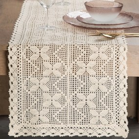 EUROFIRANY AŽÚROVÝ BEHÚŇ NA STÔL MARTHA 40X140 CM SVETLOBÉŽOVÝ