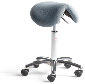 Sedlová kancelárska stolička DERBY FLEX, svetlomodrá tkanina