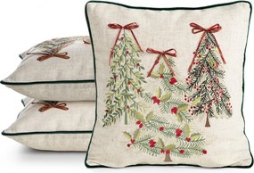 VIANOČNÁ DEKORAČNÁ OBLIEČKA NA VANKÚŠ CONIFER 45X45 CM VZOROVANÁ