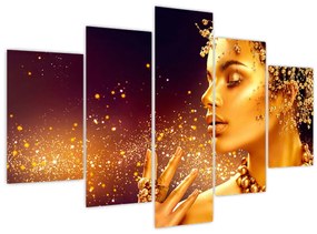 Obraz - Zlatý makeup (150x105 cm)