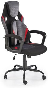 JENSEN  office chair, black / grey / red
