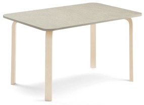 Stôl ELTON, 1200x600x640 mm, linoleum - šedá, breza