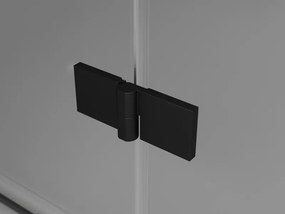 Mexen Mist-F T, 1-krídlový skladací sprchový kút ľavý 75 x 110 cm, čierna mriežka, čierny - 8A6T-075-110-70-77-L