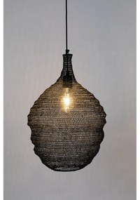 Čierne závesné svietidlo White Label Lena, ø 37 cm