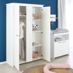 Biela detská šatníková skriňa 119x190x52 cm Anton – Roba