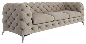 Sivobéžová zamatová pohovka 243 cm Chelsea – Ropez