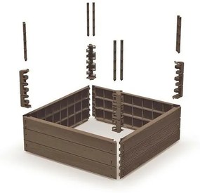 Vyvýšený záhon BASE WOODY rustikálna tehlová, 75,6 x 25 x 75,6 cm