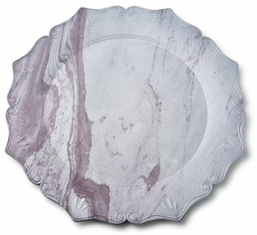 Dekorativní podtalíř BLANCHE V 33 cm růžový mramor