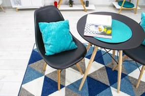 Jedálenský stôl 60 cm čierny/ hnedé nohy