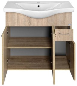 Aqualine Aqualine, KERAMIA FRESH umývadlová skrinka 74,5x74x34,7cm,dub platin, 50083