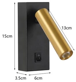 Brilagi - LED Nástenné bodové svietidlo MAYA LED/3W/230V 4000K čierna/zlatá