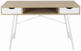 Dekorstudio Písací stôl v škandinávskom štýle s dvomi zásuvkami a policou