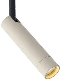 Moderný reflektor béžový s čiernou farbou pre koľajnicový systém 1-fázový - Iconic Ivy