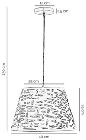 ONLI - Luster na lanku RICKY 1xE27/15W/230V pr. 40 cm biela