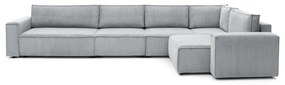 Svetlosivá menčestrová rohová pohovka (pravý roh) Nihad modular – Bobochic Paris