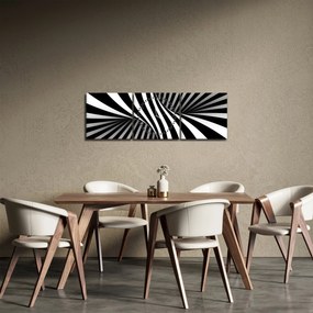 Abstraktní obraz so zebrymi pruhmi (s hodinami) (90x30 cm)
