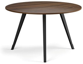 Konferenčný stôl PRIMO ZEN, priemer 120 cm, čierna podnož, orech