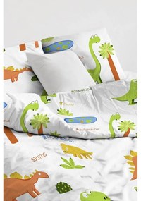 Biele detské obliečky na jednolôžko 140x200 cm Dinolar – Mijolnir