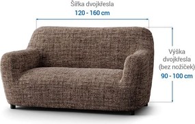 Bielastické poťahy VITTORIA hnedá dvojkreslo (š. 120 - 160 cm)