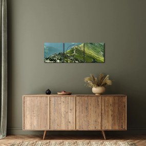 Obraz - Horská krajina (s hodinami) (90x30 cm)