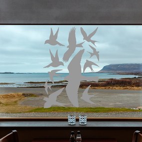 Veselá Stena Samolepka Vtáci Farba: šedá, Veľkosť: 100 x 70 cm