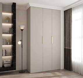 Šatníková skriňa 130 cm Carmela 50-4 (kašmír + zlatá). Akcia -21%. Vlastná spoľahlivá doprava až k Vám domov. 1126824
