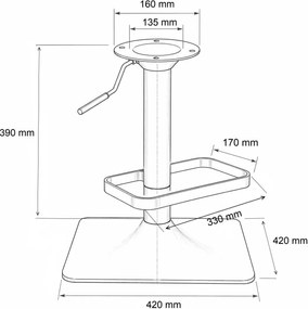 LuxuryForm DESIGN Podstava pre barové stoličky – zlatá hranatá podstava (set)