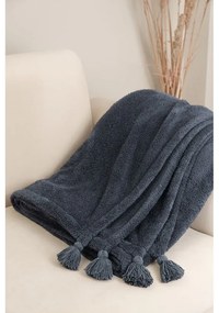 Antracitovosivý mikroplyšový pléd na dvojlôžko 200x220 cm Puffy – Mijolnir