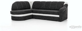 Rohová sedačka PETER, 250x85x180 cm, soft 011 black/soft 017 white, lavá