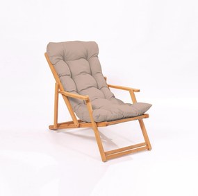 Sada zahradního nábytku Triol se stolem a dvěma lehátky z masivu hnědá