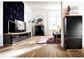 Komoda ARVI čierna/dub