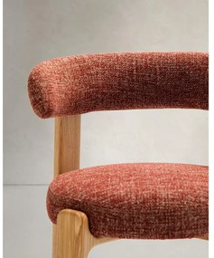 Jedálenská stolička z jaseňového dreva v prírodnej farbe/v terakotovej farbe Granite – Kave Home