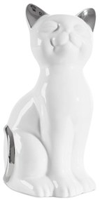 DEKORAČNÁ SOŠKA CAT 11X9X20 CM BIELA