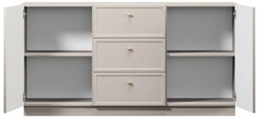 Komoda Lorini 150 cm na sokli - kašmírová / zlaté úchytky G