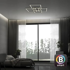 Brilo - LED stmievateľné stropné svietidlo FRAME 50W/230V Wi-Fi Tuya + diaľkové ovládanie 72,4x72,4cm čierne