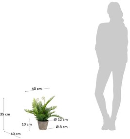 Umelá kvetina v cementovom kvetináči Kave Home, výška 35 cm