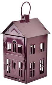 Kovová lucerna Roger 14,8x14,3x26,8 cm fialová