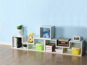 Regál na knihy, modulárna skriňa, komoda, police, BIELA